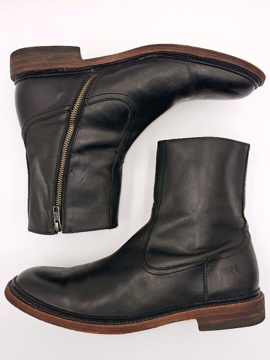 Frye James Inside Zip 87105 Black Leather Ankle Boots Mexico Men\'s Size 10 D main image 9